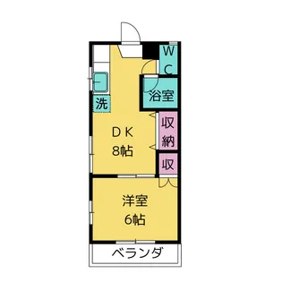 1DKの間取り画像