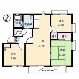 グリシーヌ B棟【1階】の間取り