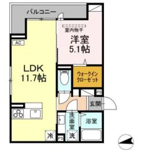 山梨県甲斐市富竹新田【アパート】の間取り