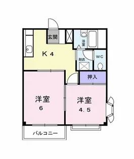 サンパレスB【2階】の間取り