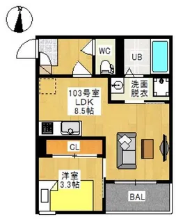 Regalest Cuore 平井【2階】の間取り