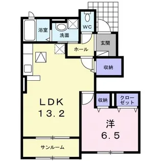 クローヴ・アヴェニュー・M III【1階】の間取り