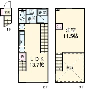 QUARTIER LATIN SANGENCHAYA【2階】の間取り