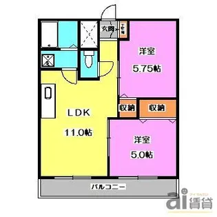 南台ハイツ【1階】の間取り