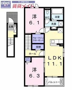 ライラック A【2階】の間取り