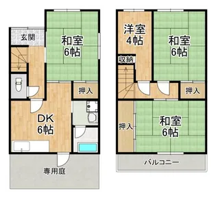 大阪府堺市美原区多治井【一戸建】の間取り