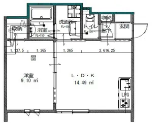 1LDKの間取り画像