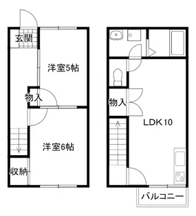 鼻高テラスハウスA・B・C・D【1階】の間取り