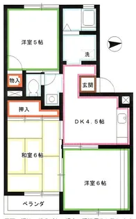 トリヴァンベール武蔵野【1階】の間取り