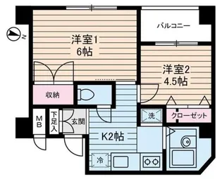 ネオキャッスルO′S【2階】の間取り
