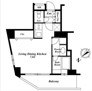 東京都港区六本木2【マンション】の間取り