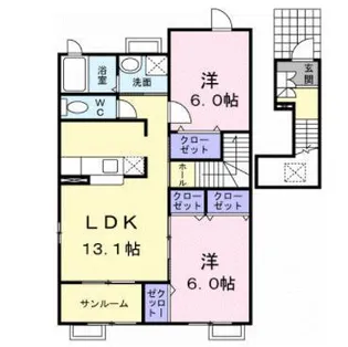 岩手県花巻市下似内【アパート】の間取り