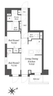 ブランシエスタ品川大井町パークエッジ【1階】の間取り