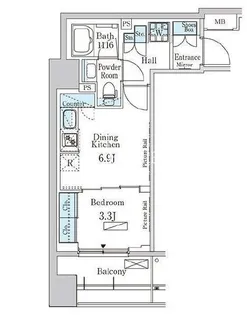 パークアクシス神楽坂・早稲田通り【4階】の間取り