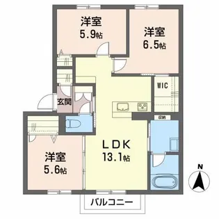 クレメントB【1階】の間取り