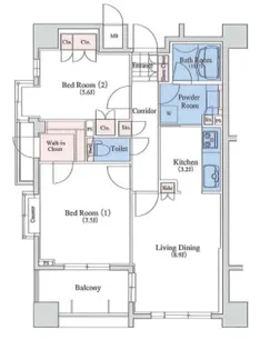 CITY SPIRE池上【7階】の間取り