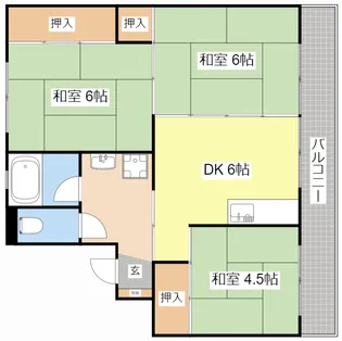 ビレッジハウスひの2号棟【3階】の間取り
