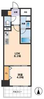 レオンコンフォート大手通【7階】の間取り