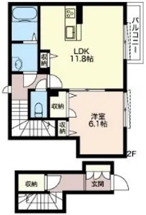 メゾン ド グラン アーブル【2階】の間取り