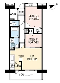 URコンフォール南日吉【7階】の間取り