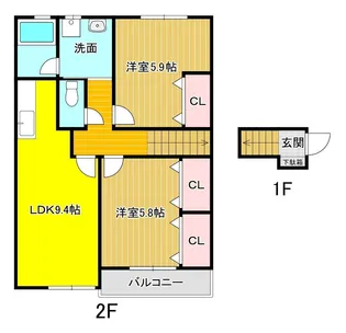 富士見荘【2階】の間取り