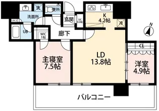 六本木グランドタワーレジデンス【12階】の間取り