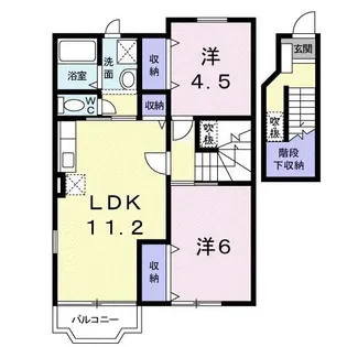 ジュザンB【2階】の間取り