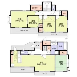 神奈川県横浜市青葉区荏子田2【一戸建】の間取り