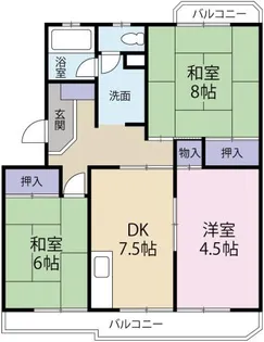サンライズ新浜【4階】の間取り