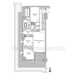 ザ・パークハウス市谷加賀町レジデンス【2階】の間取り