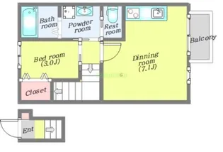 カームコート太子堂【2階】の間取り