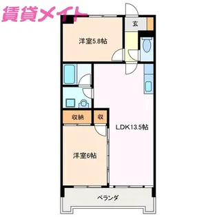 ペルシュワール長太ノ浦苑【1階】の間取り