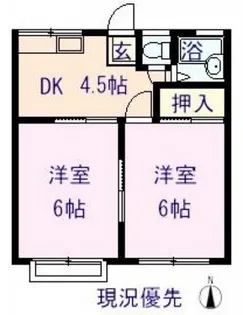 コーポかたやまC【2階】の間取り