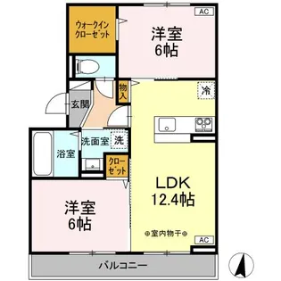 セジュール リリー D【2階】の間取り