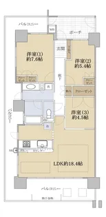 パークスクエア北大阪【15階】の間取り