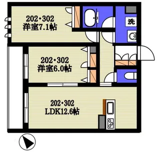 ロワゾーブルー【2階】の間取り