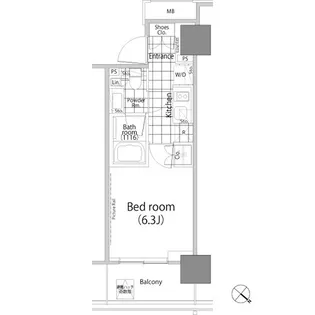 パークハビオ赤坂タワー【15階】の間取り