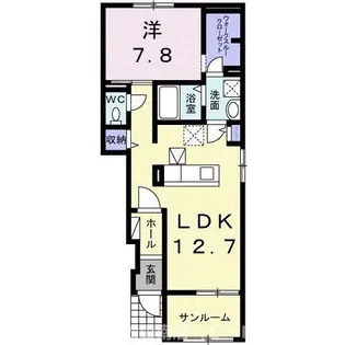 カーサ・カメリア松山インターI【1階】の間取り