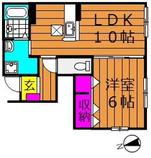 エルメゾンS【1階】の間取り