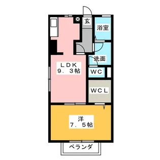 カーサグランデ中八木間【2階】の間取り