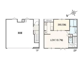 Casa garage Fiorire 花崎II【1階】の間取り