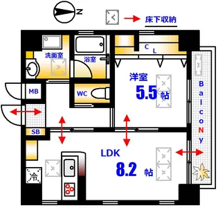 アクアコート横川【7階】の間取り