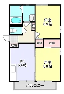プラザハイツB【1階】の間取り