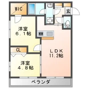 ステラウッド野中II【2階】の間取り