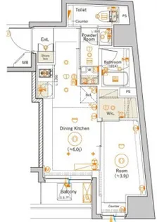 シーフォルム中野(SYFORME NAKANO)【7階】の間取り