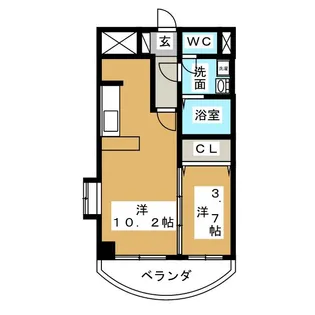 プラシード鳴海【1階】の間取り