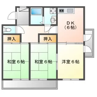 ロワール朝日が丘【3階】の間取り