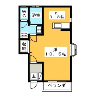 グリーンハイム日吉【1階】の間取り