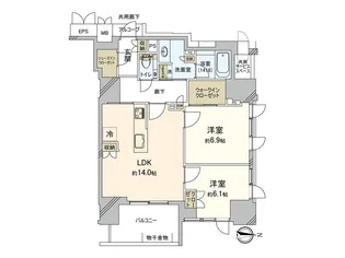 ジオタワー堺筋本町【18階】の間取り