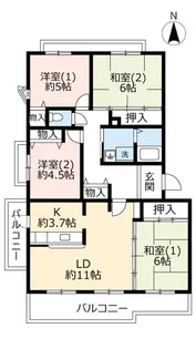 UR真美ヶ丘7丁目【5階】の間取り